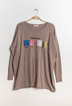 Plus Size Printed knit sweater