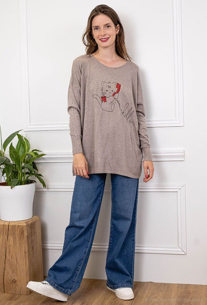 Plus Size Printed knit sweater
