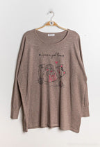 Plus Size Printed knit sweater