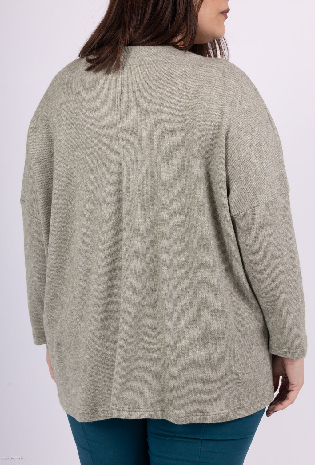 Plus Size Batwing Sleeve Knit Sweater with Bow