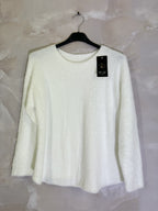 Plus Size Extra soft stretch rabbit hair effect sweater with round neck