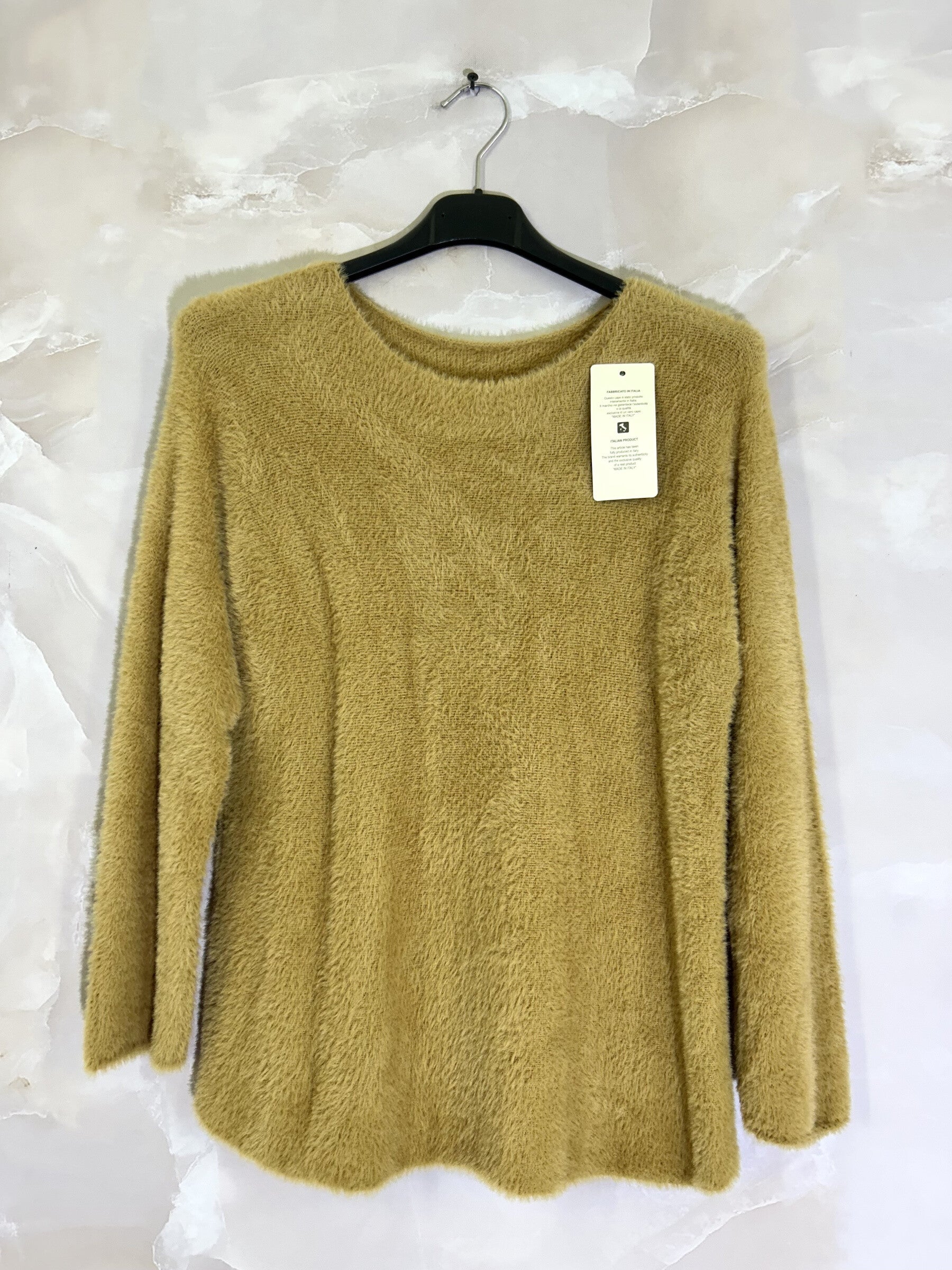 Plus Size Extra Mjuk Stretch Tröja med Kaninpäls Effekt