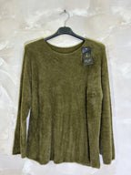 Plus Size Extra soft stretch rabbit hair effect sweater with round neck