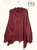 Oversized turtleneck sweater with mohair