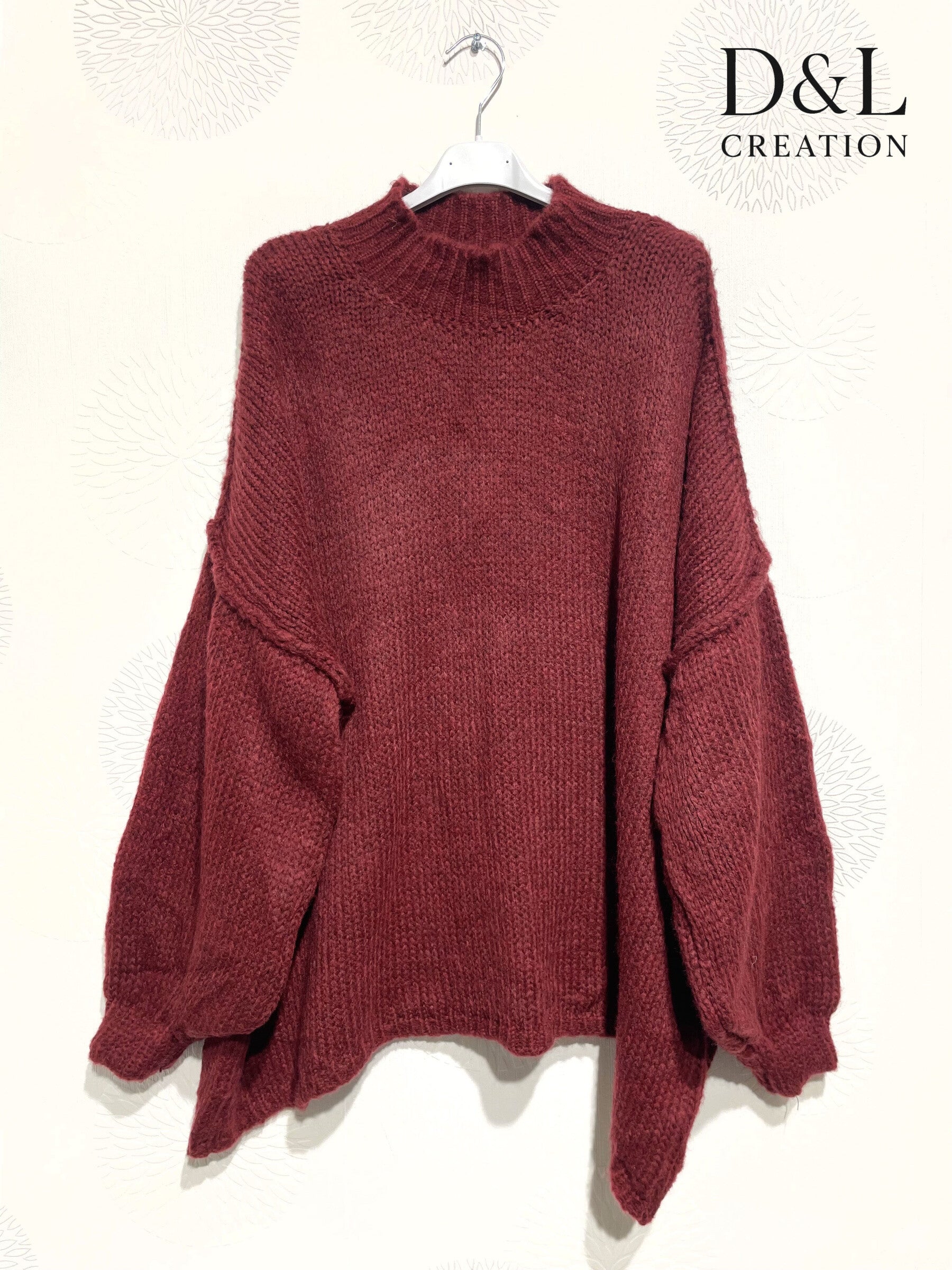 Oversized turtleneck sweater with mohair