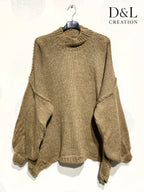 Oversized turtleneck sweater with mohair