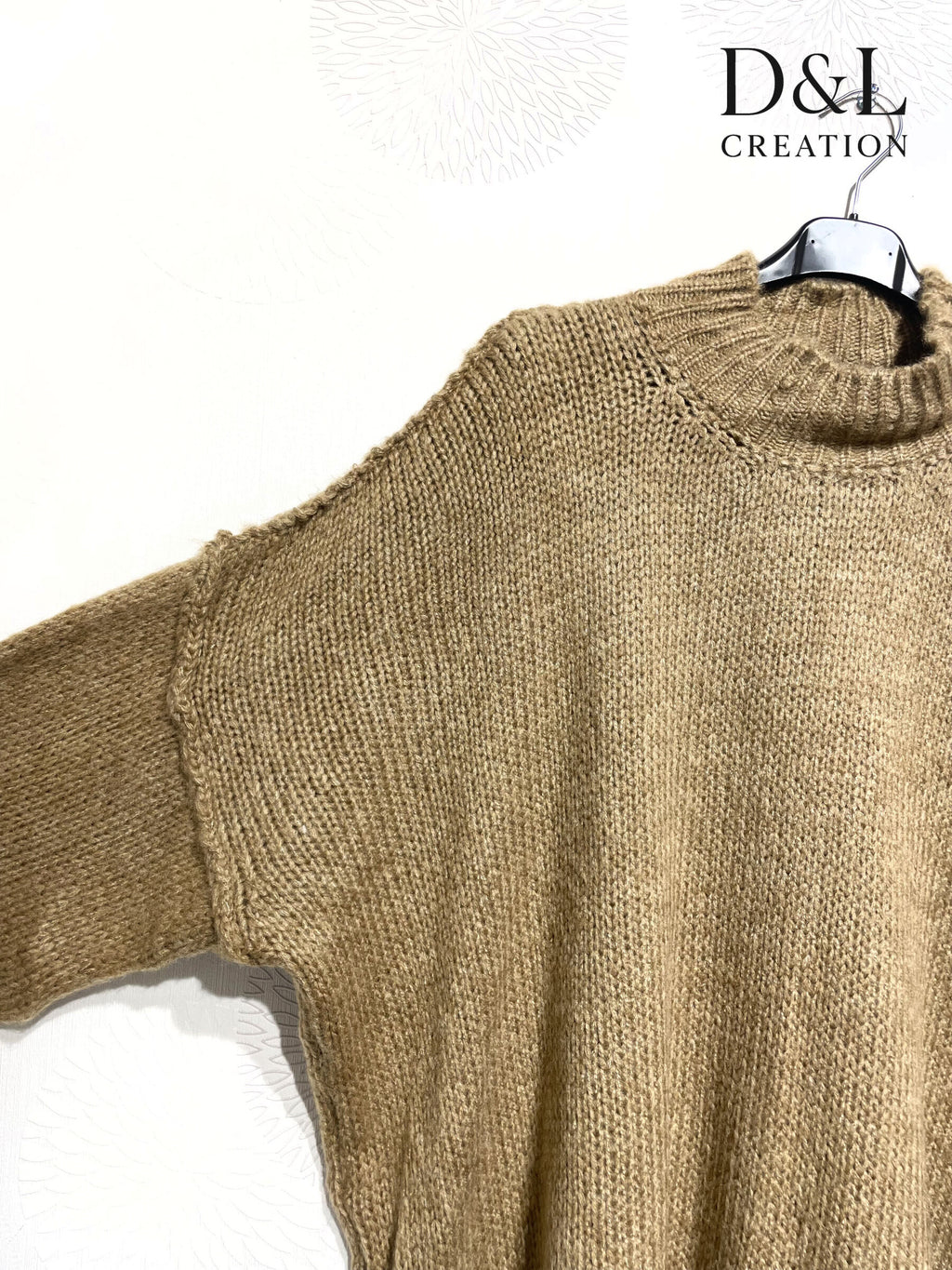 Oversized Turtleneck Sweater med Mohair, Störrelse T40 till T60 i Plus Size