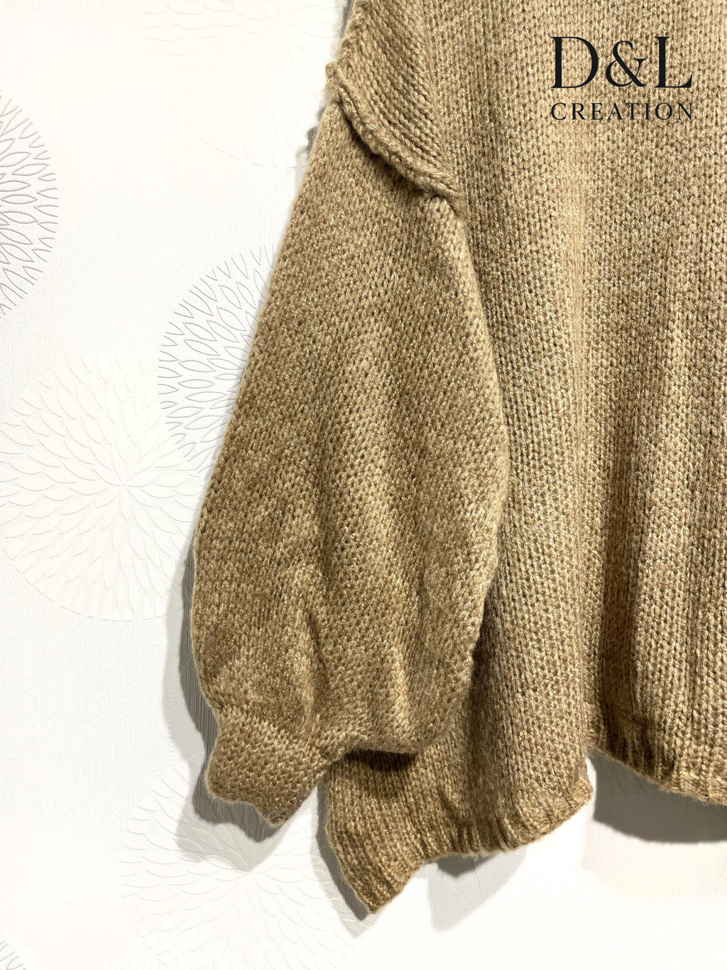 Oversized Turtleneck Sweater med Mohair, Störrelse T40 till T60 i Plus Size
