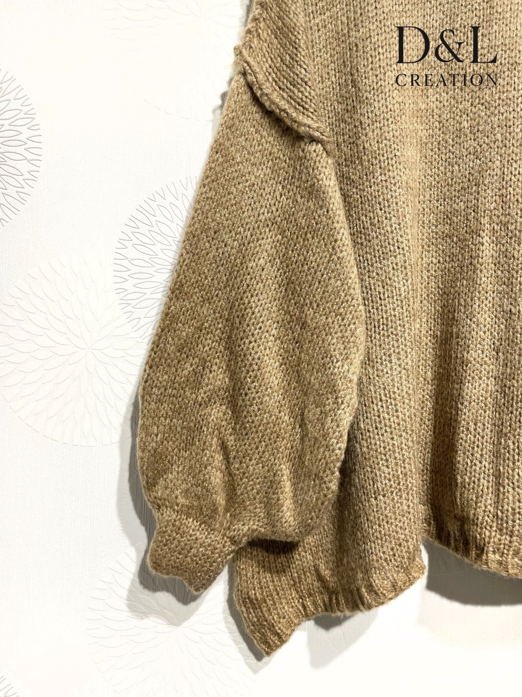 Oversized Turtleneck Sweater med Mohair, Störrelse T40 till T60 i Plus Size