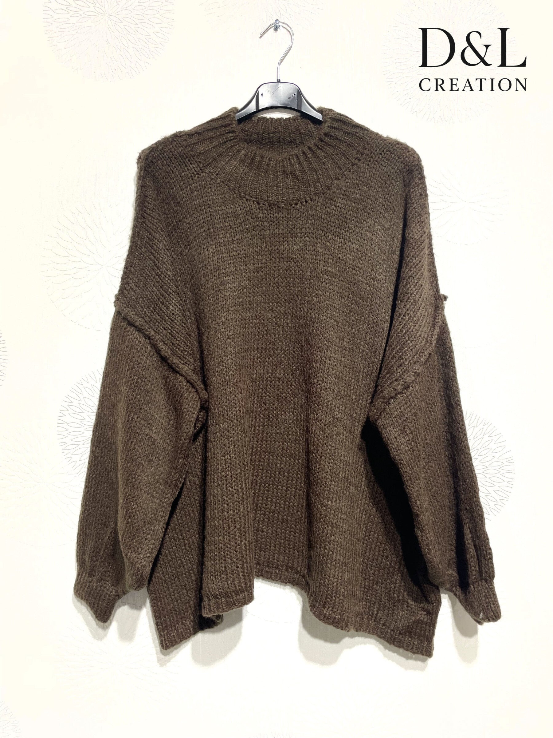 Oversized turtleneck sweater with mohair