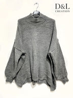 Oversized turtleneck sweater with mohair