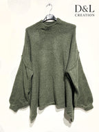 Oversized turtleneck sweater with mohair