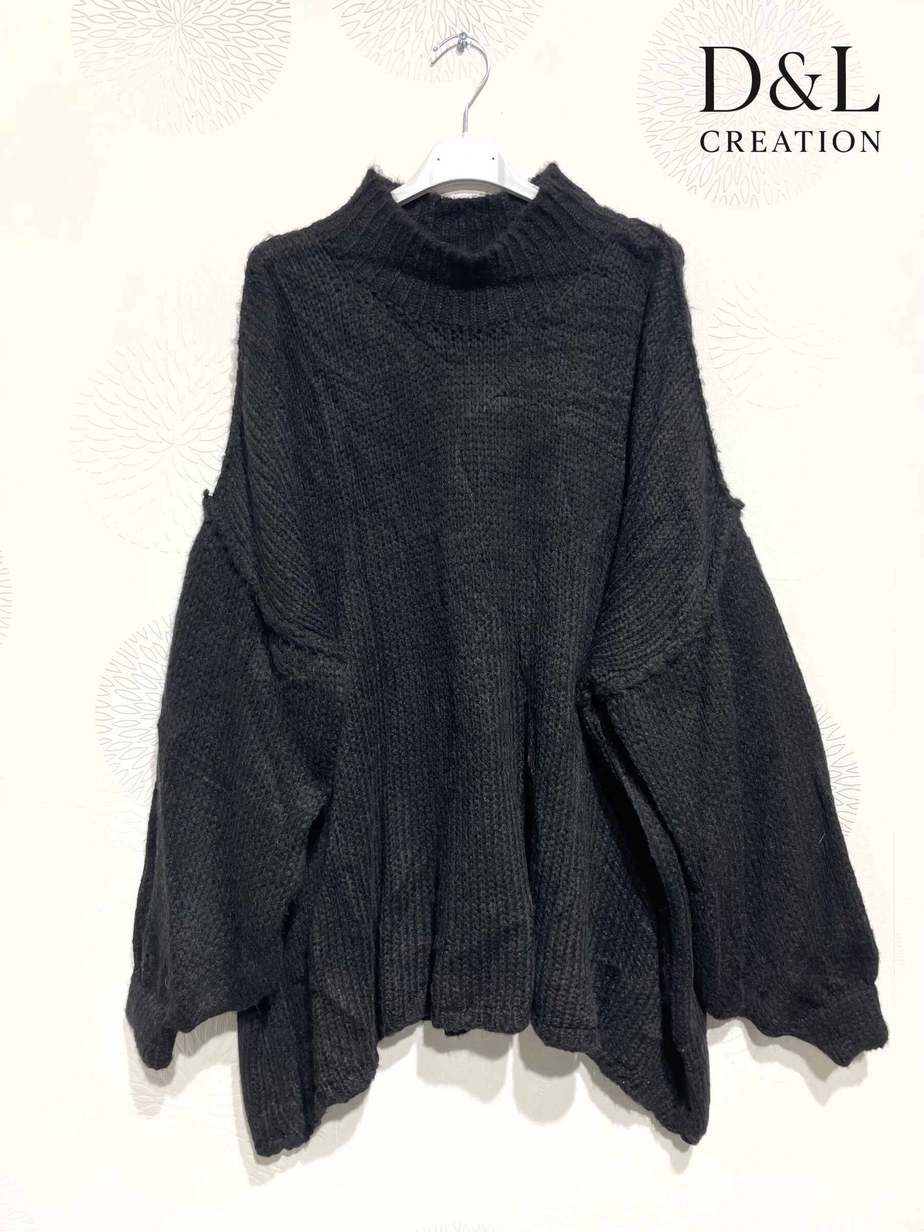 Oversized turtleneck sweater with mohair