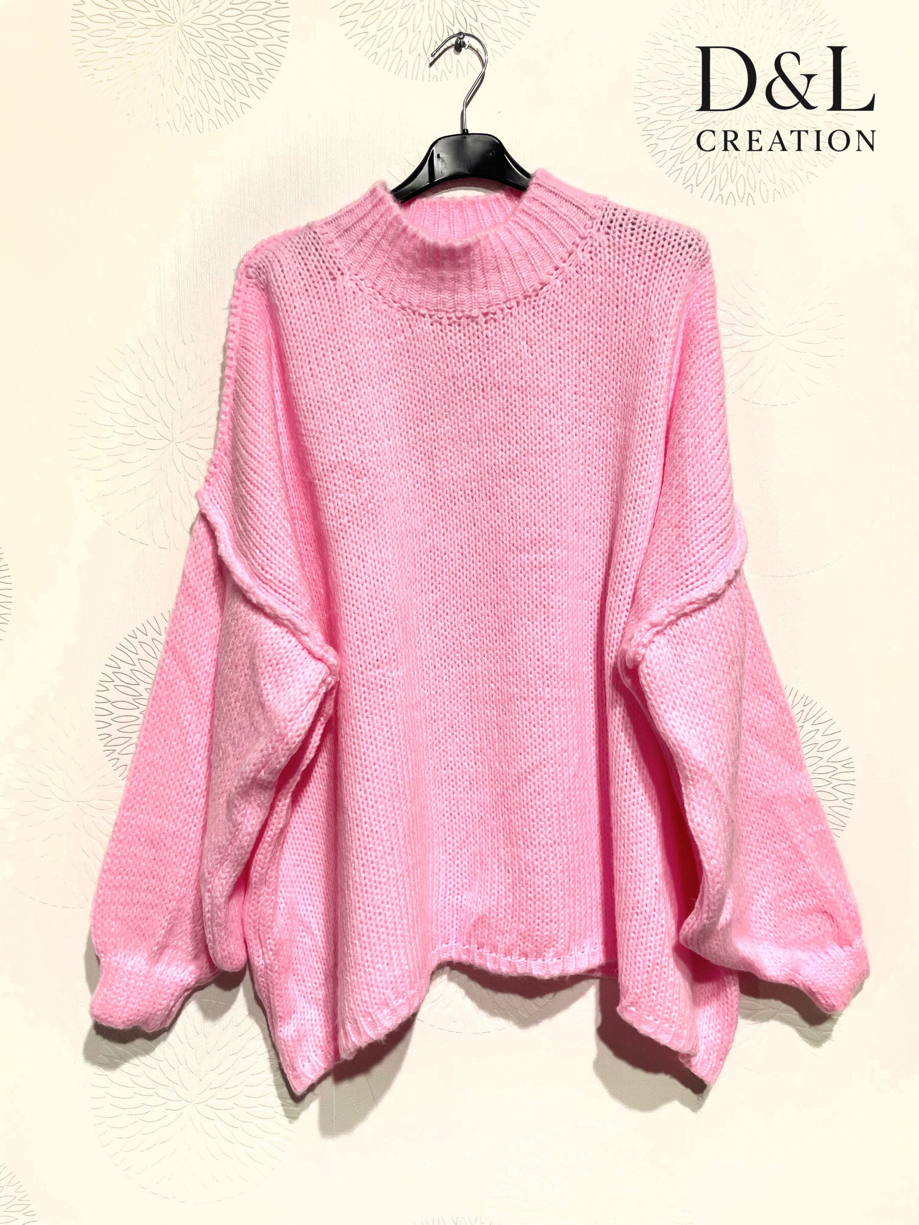 Oversized turtleneck sweater with mohair