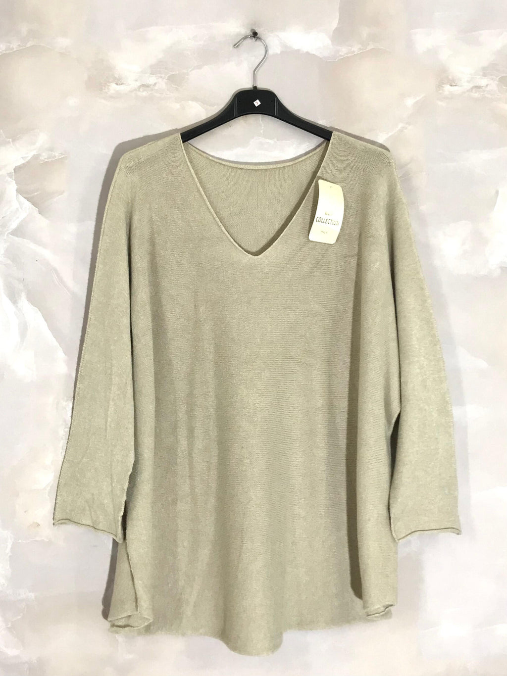 Extra-large stretch knit sweater i Stor Storlek T40 till T56