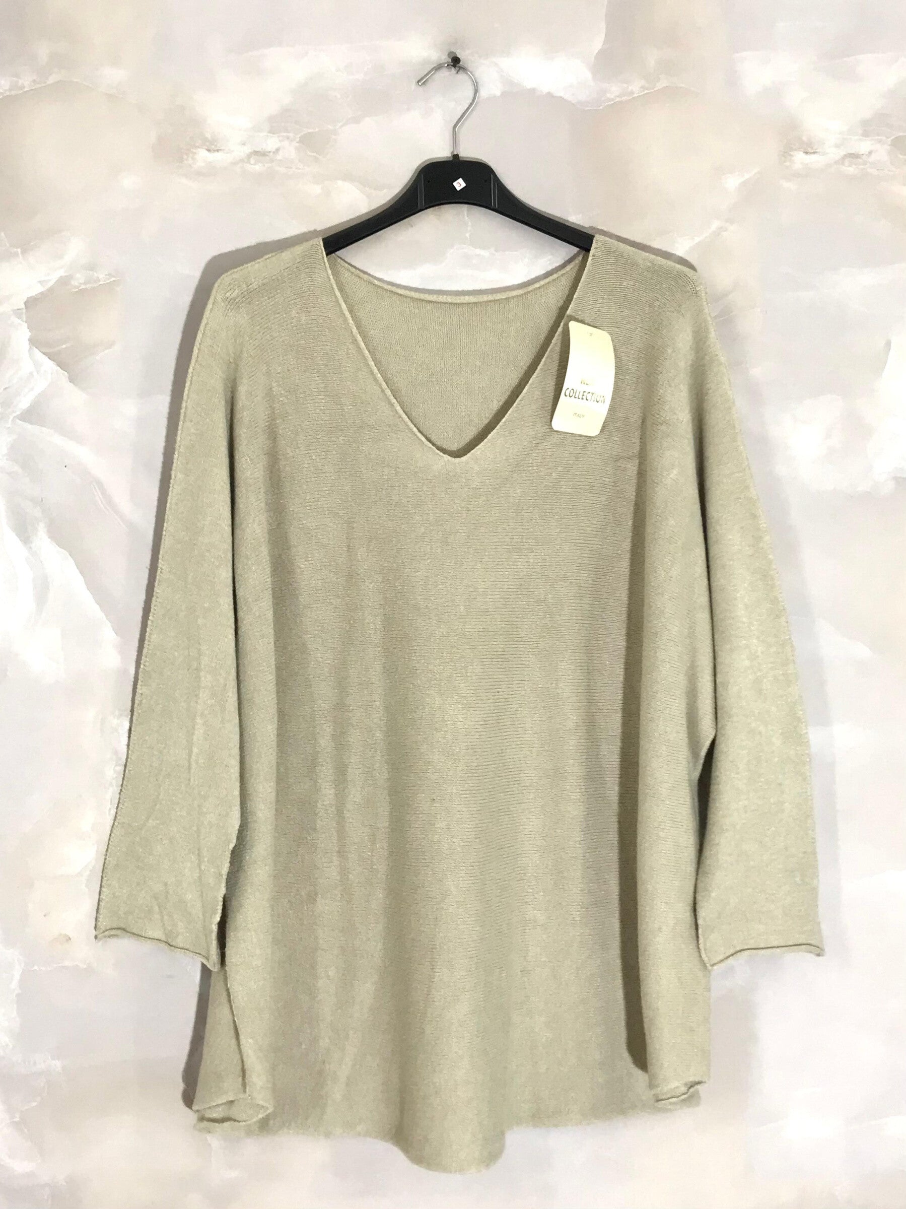 Extra-large stretch knit sweater i Stor Storlek T40 till T56