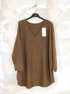 Extra-large stretch knit sweater sizes T40 to T56 i Stor Storlek