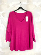 Extra-large stretch knit sweater sizes T40 to T56 i Stor Storlek