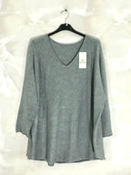 Extra-large stretch knit sweater sizes T40 to T56 i Stor Storlek