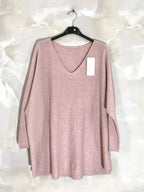 Extra-large stretch knit sweater sizes T40 to T56 i Stor Storlek