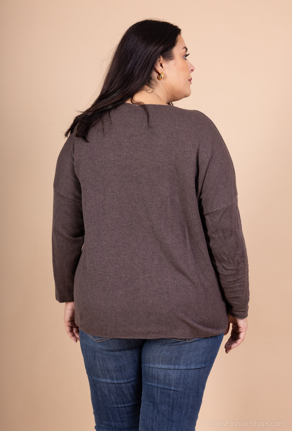 Finstickad katttröja med rhinstenar, storlekar T38 till T52 i Stor Storlek