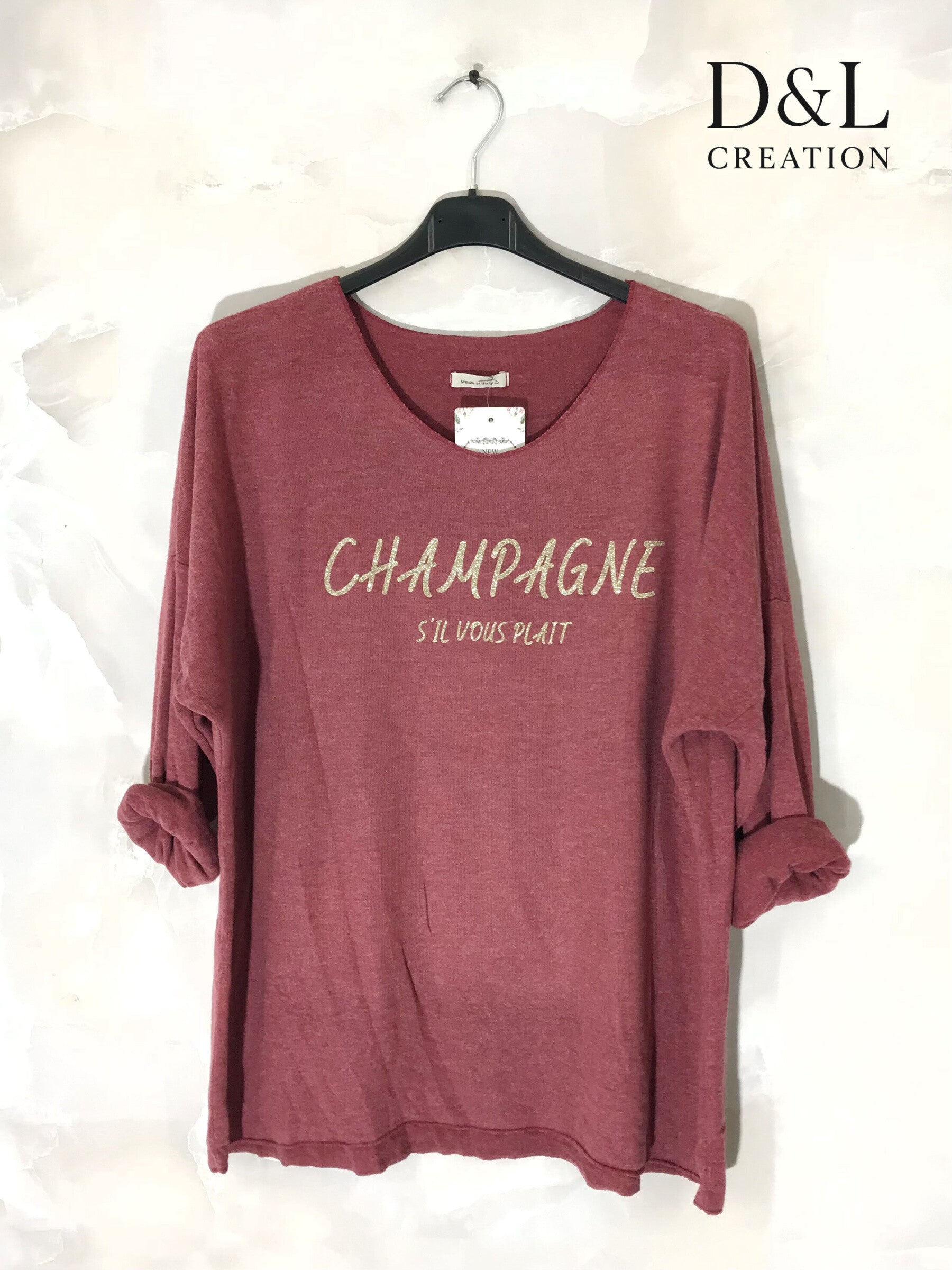 Soft fine-knit sweater Champagne Please Size 38 to 52 i Stor Storlek