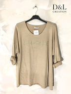 Soft fine-knit sweater Champagne Please Size 38 to 52 i Stor Storlek