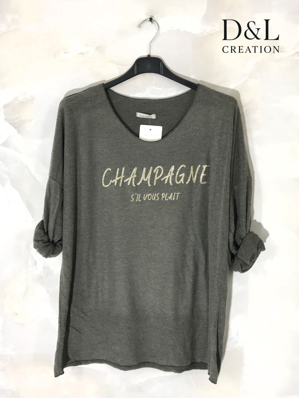 Soft fine-knit sweater Champagne Please Size 38 to 52 i Stor Storlek