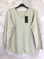 Plus Size Fine v -neck sweater in an extra comfortable mesh