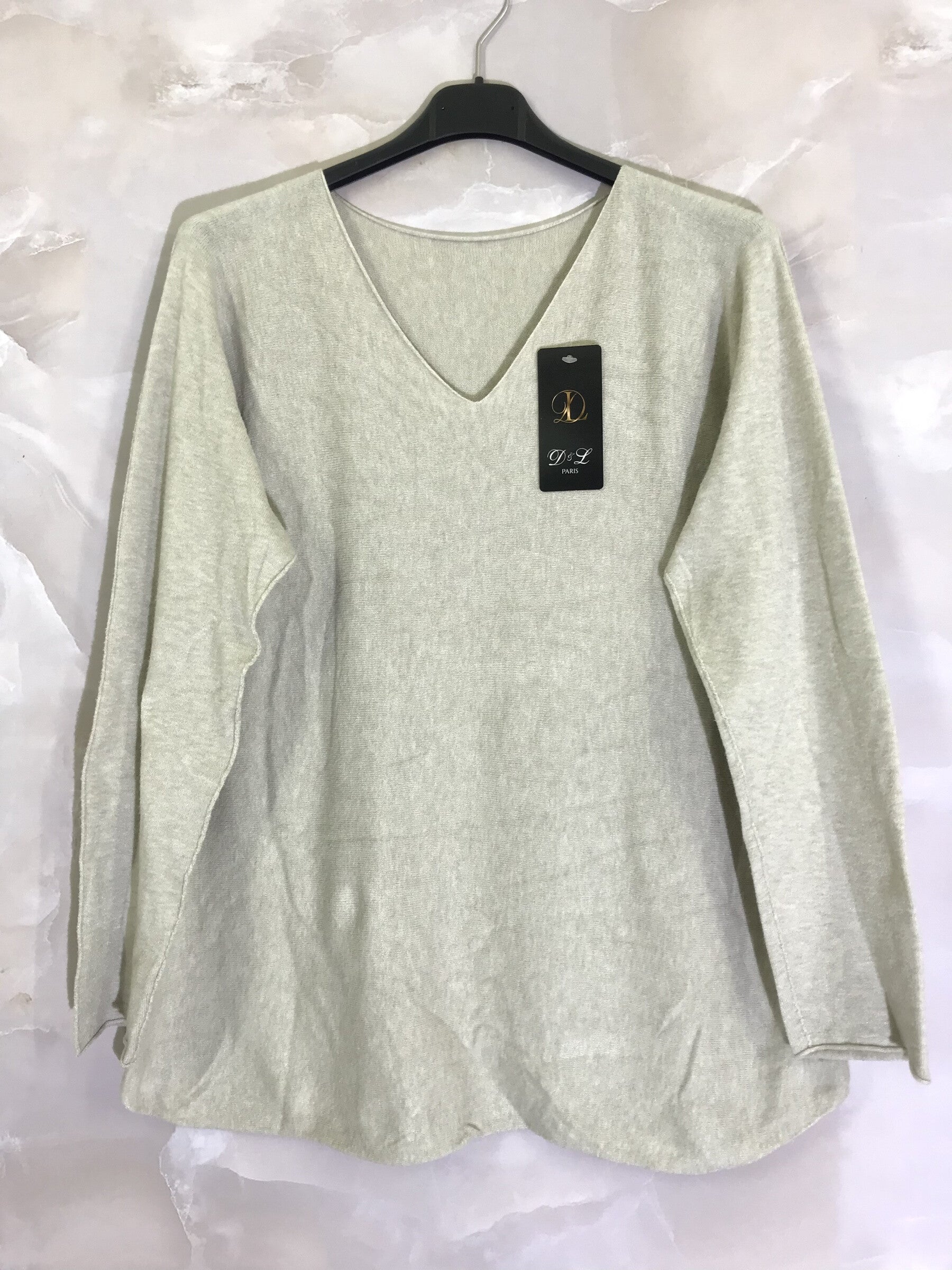 Plus Size Fine v -neck sweater in an extra comfortable mesh