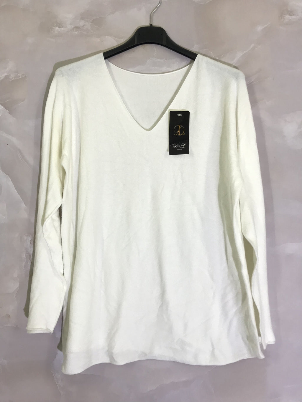 Plus Size Fine v -neck sweater in an extra comfortable mesh