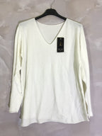 Plus Size Fine v -neck sweater in an extra comfortable mesh