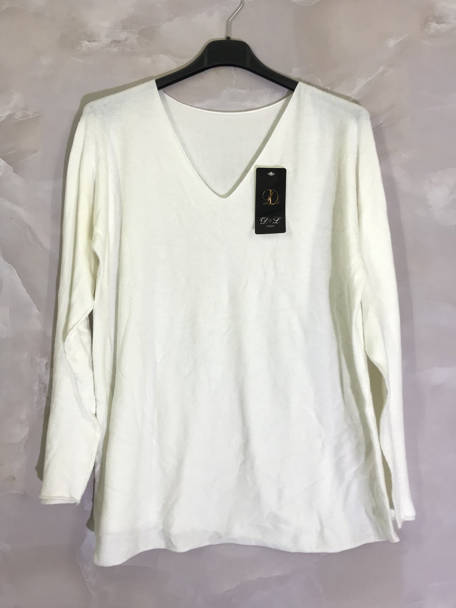 Plus Size Fine v -neck sweater in an extra comfortable mesh