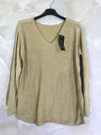 Plus Size V-ringad Tröja i Stretch Mesh