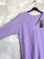 Plus Size V-ringad Tröja i Stretch Mesh