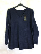 Plus Size Fine v -neck sweater in an extra comfortable mesh