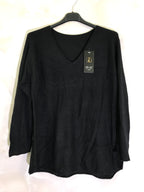 Plus Size Fine v -neck sweater in an extra comfortable mesh