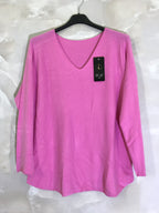 Plus Size V-ringad Tröja i Stretch Mesh