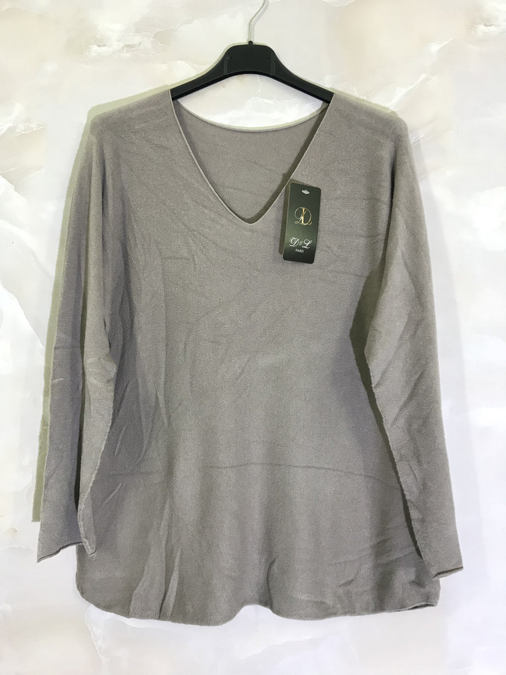 Plus Size Fine v -neck sweater in an extra comfortable mesh