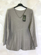 Plus Size Fine v -neck sweater in an extra comfortable mesh