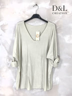 Ultra-comfortable stretch plain fine-knit sweater