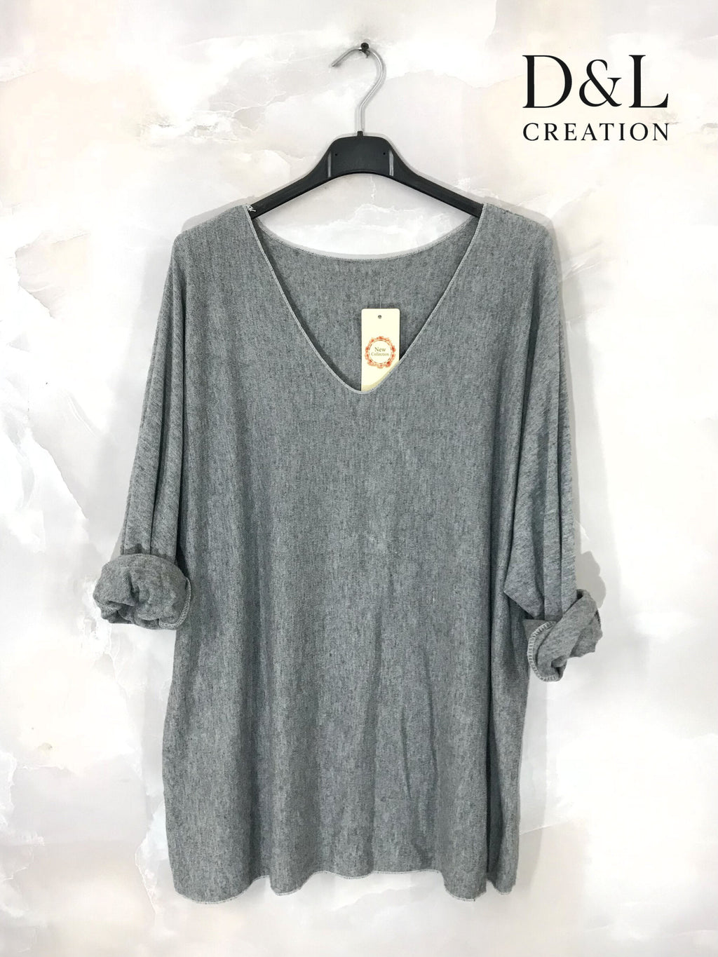 Ultra-komfortabel stretch plain fine-knit tröja, storlekar T38 till T50 i Stor Storlek