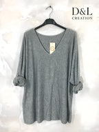 Ultra-komfortabel stretch plain fine-knit tröja, storlekar T38 till T50 i Stor Storlek