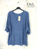 Ultra-komfortabel stretch plain fine-knit tröja, storlekar T38 till T50 i Stor Storlek