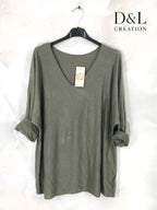 Ultra-comfortable stretch plain fine-knit sweater