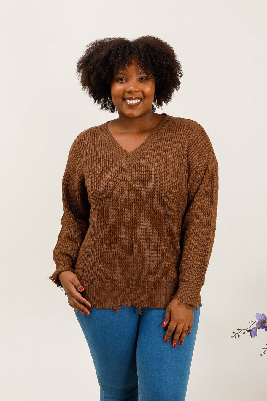 Plus size sweater i Stor Storlek
