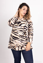 Plus Size Printed V-neck Sweater