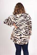 Plus Size Printed V-neck Sweater
