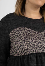 Plussize Ruffle Mönstrad Tröja