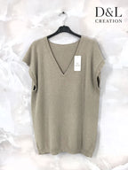 Plus Size Short-sleeved knit sweater size 38 to 50